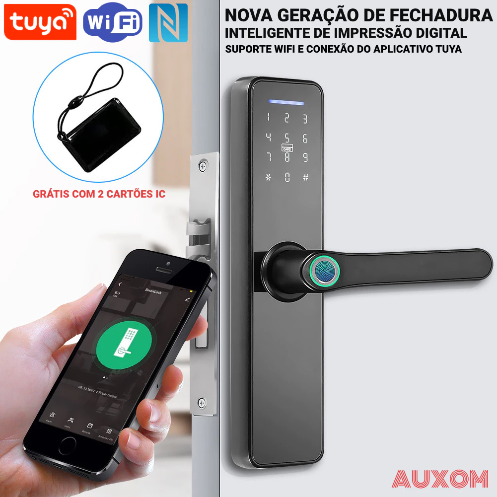 Fechadura Digital Biométrica Inteligente Com Corpo De Trava